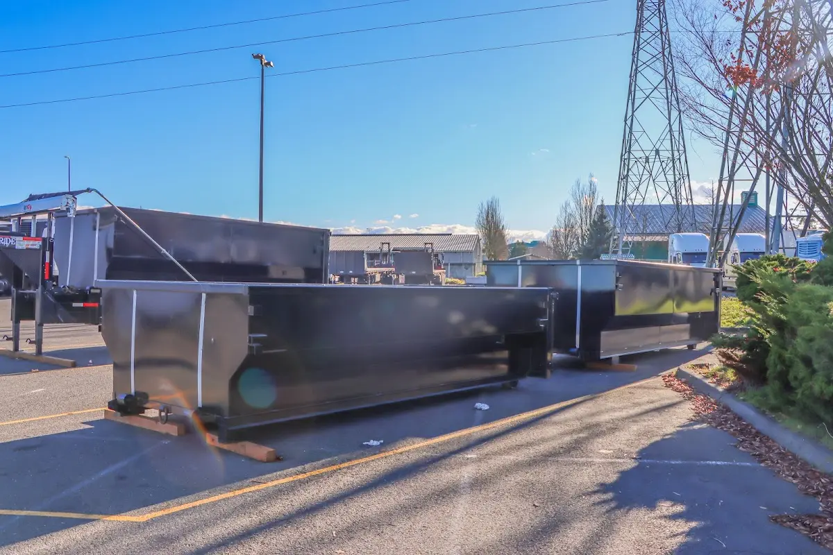 Roll-off dumpster ready for waste disposal at job site for Roofing Dumpster Rental in North Berwick